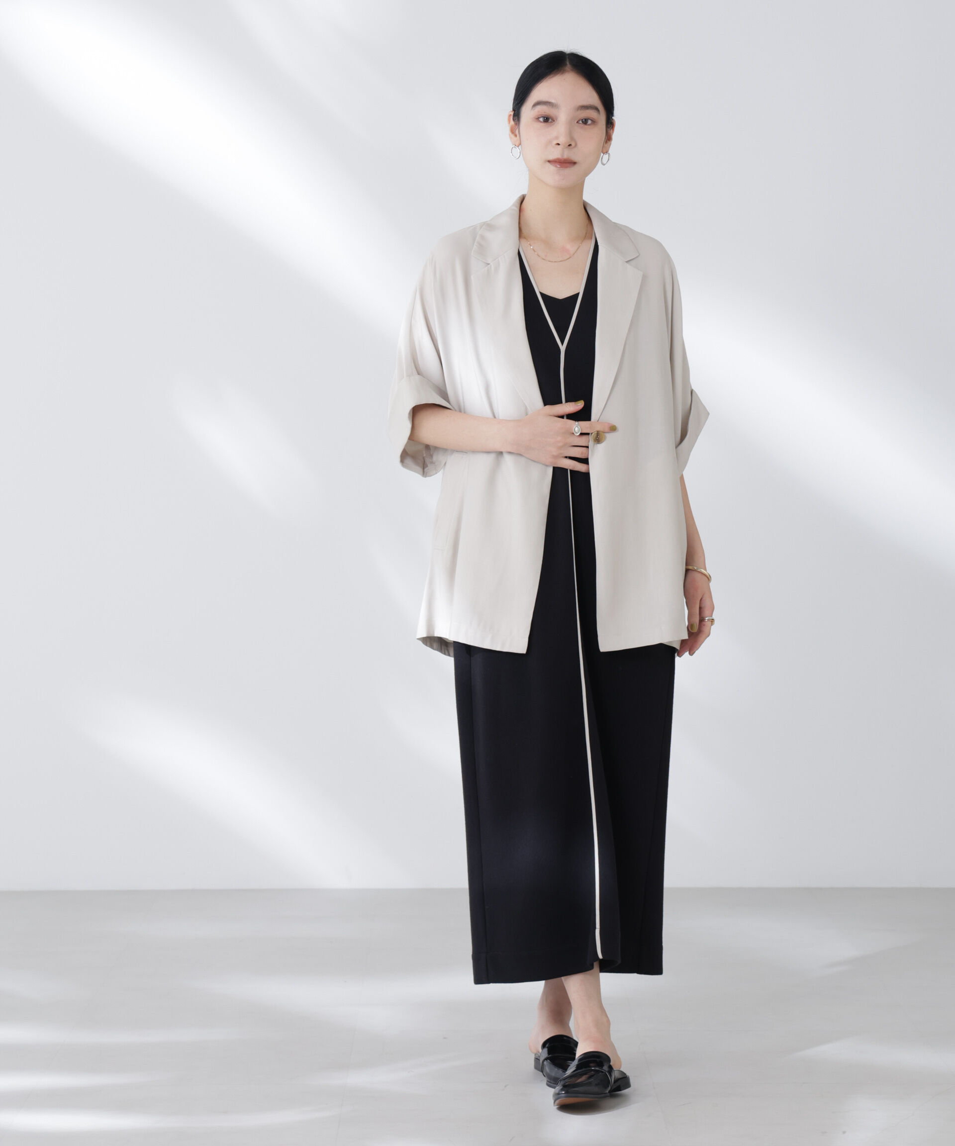 nano･universe「ハーフスリーブラフジャケット」|テーラードジャケット|