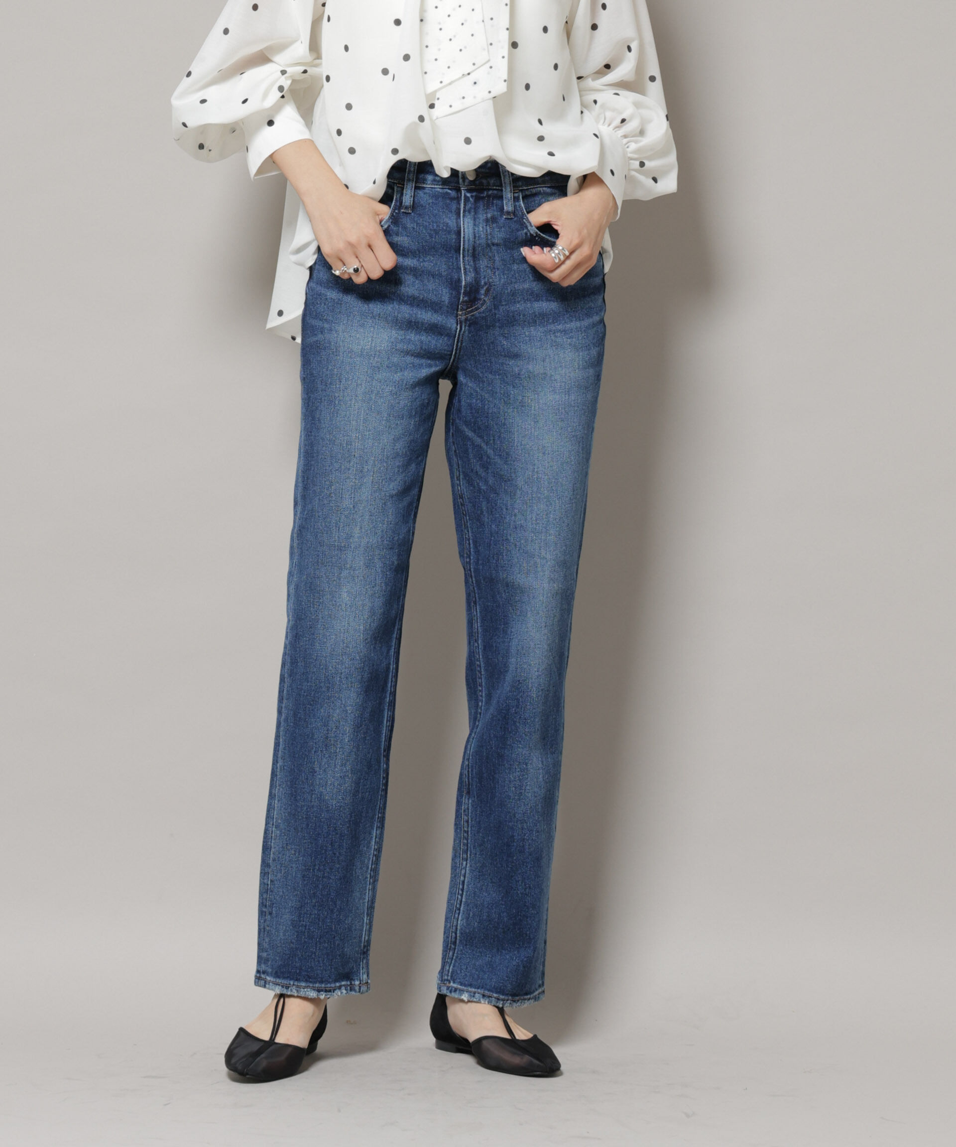 nano･universe「Healthy DENIM/Tallow ストレートデニム」|チノ|ブルー