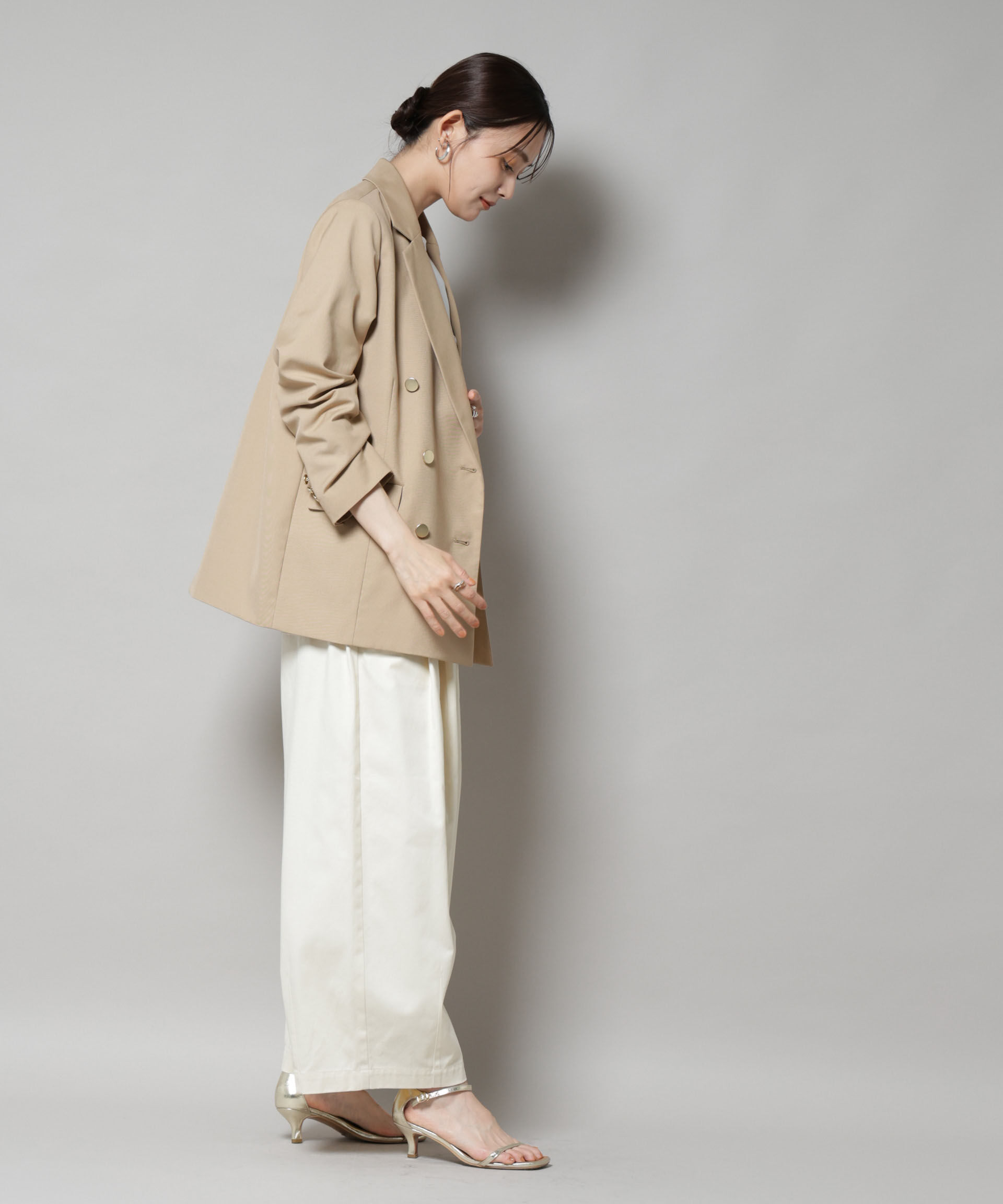 nano･universe「タックコクーンチノパンツ」|チノ|