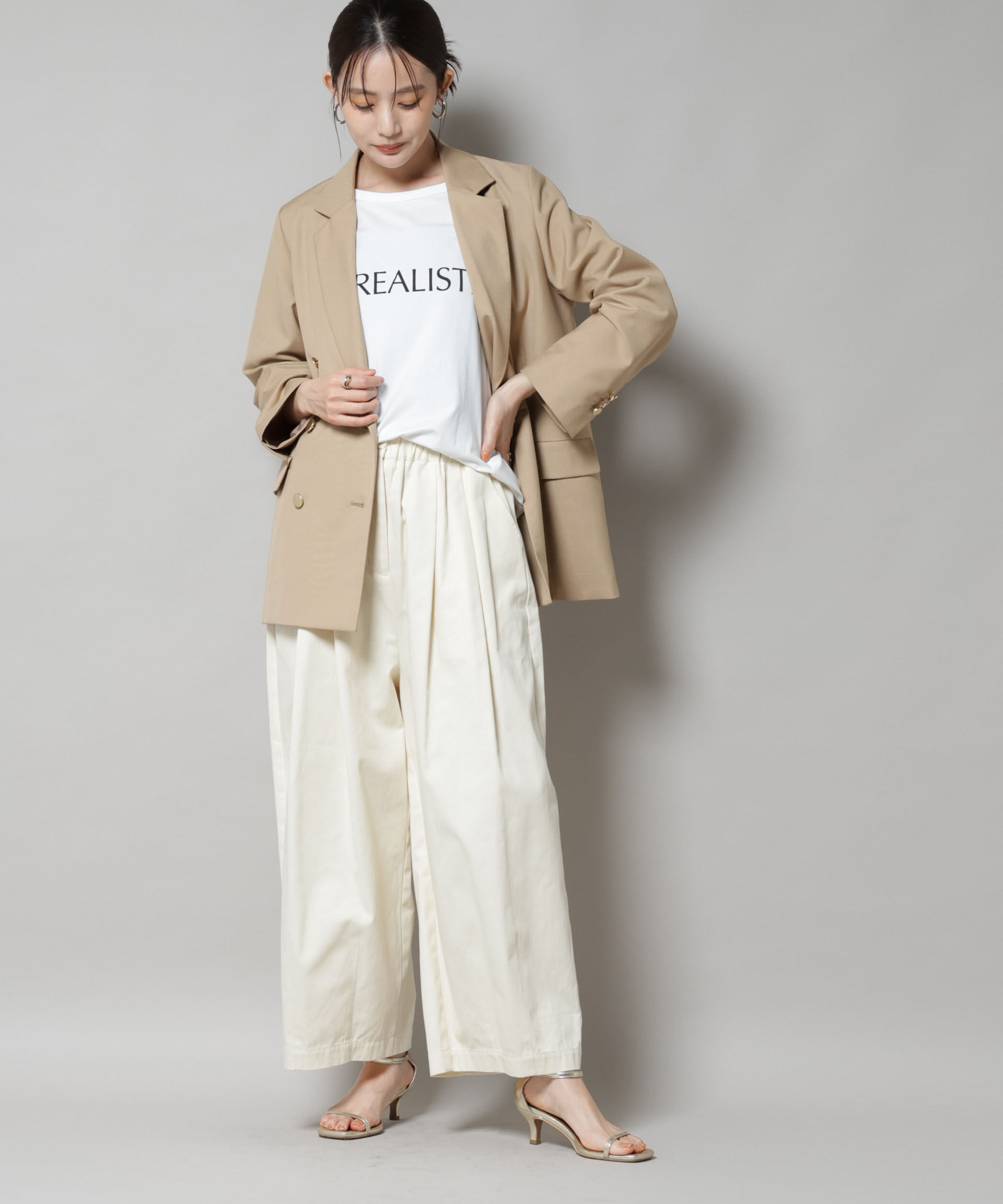 nano･universe「タックコクーンチノパンツ」|チノ|