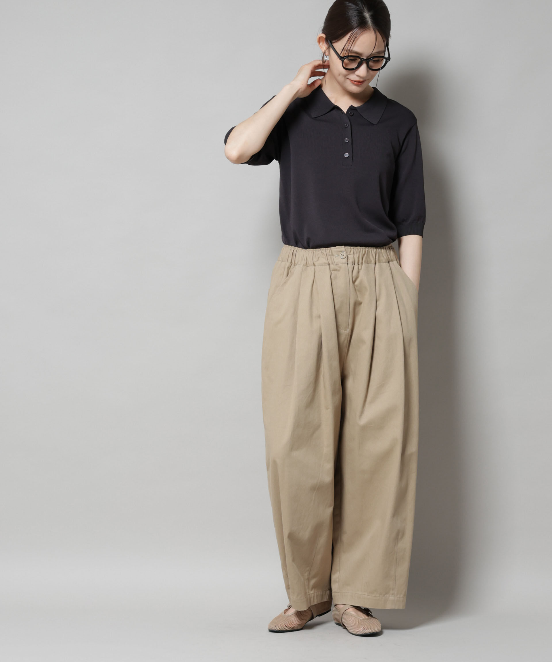 nano･universe「タックコクーンチノパンツ」|チノ|