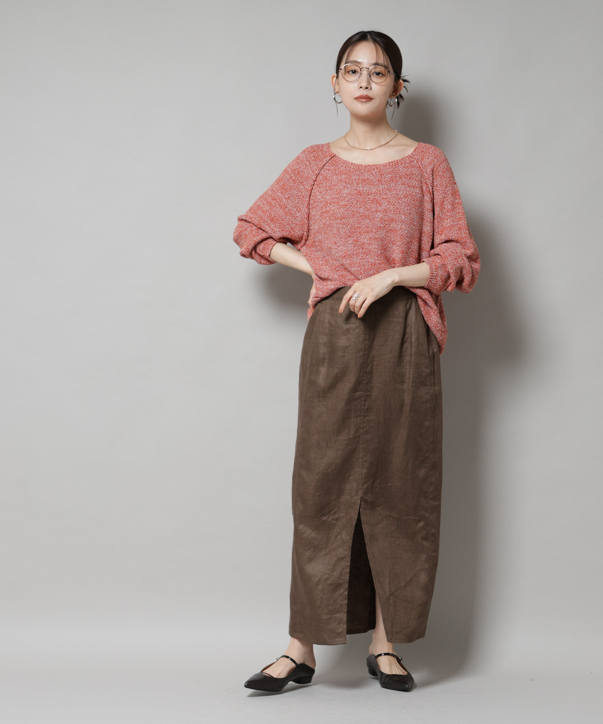 nano･universe「メランジクルーネックニット」|ニット・セーター|