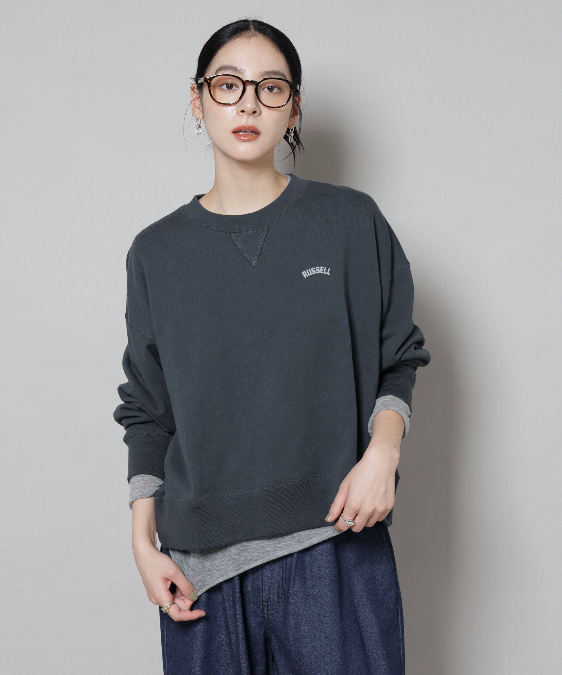 nano･universe「RUSSELL ATHLETIC/別注 Mini Logo Crewneck Sweat」|Tシャツ・カットソー|