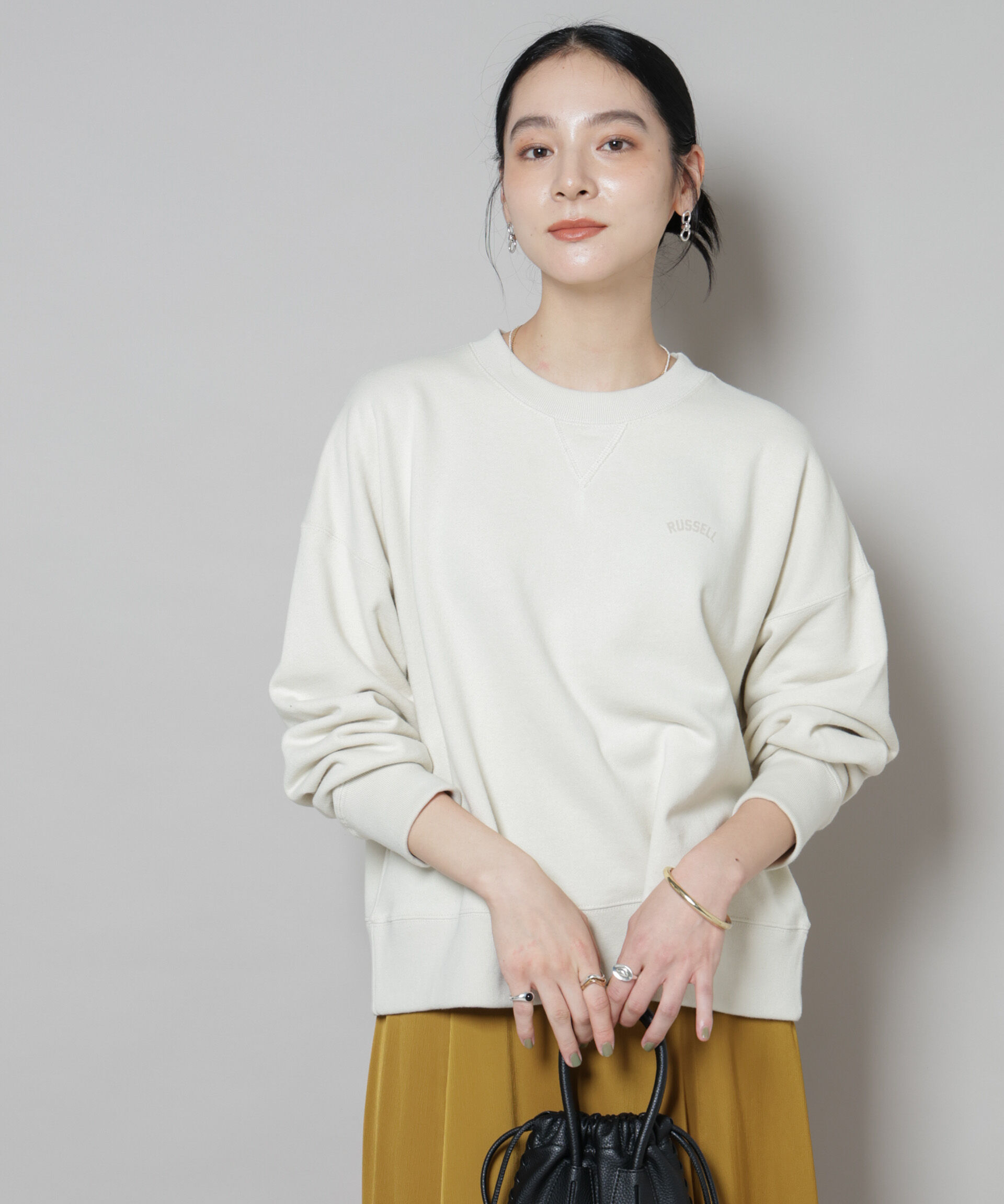 nano･universe「RUSSELL ATHLETIC/別注 Mini Logo Crewneck Sweat」|Tシャツ・カットソー|オートミール3