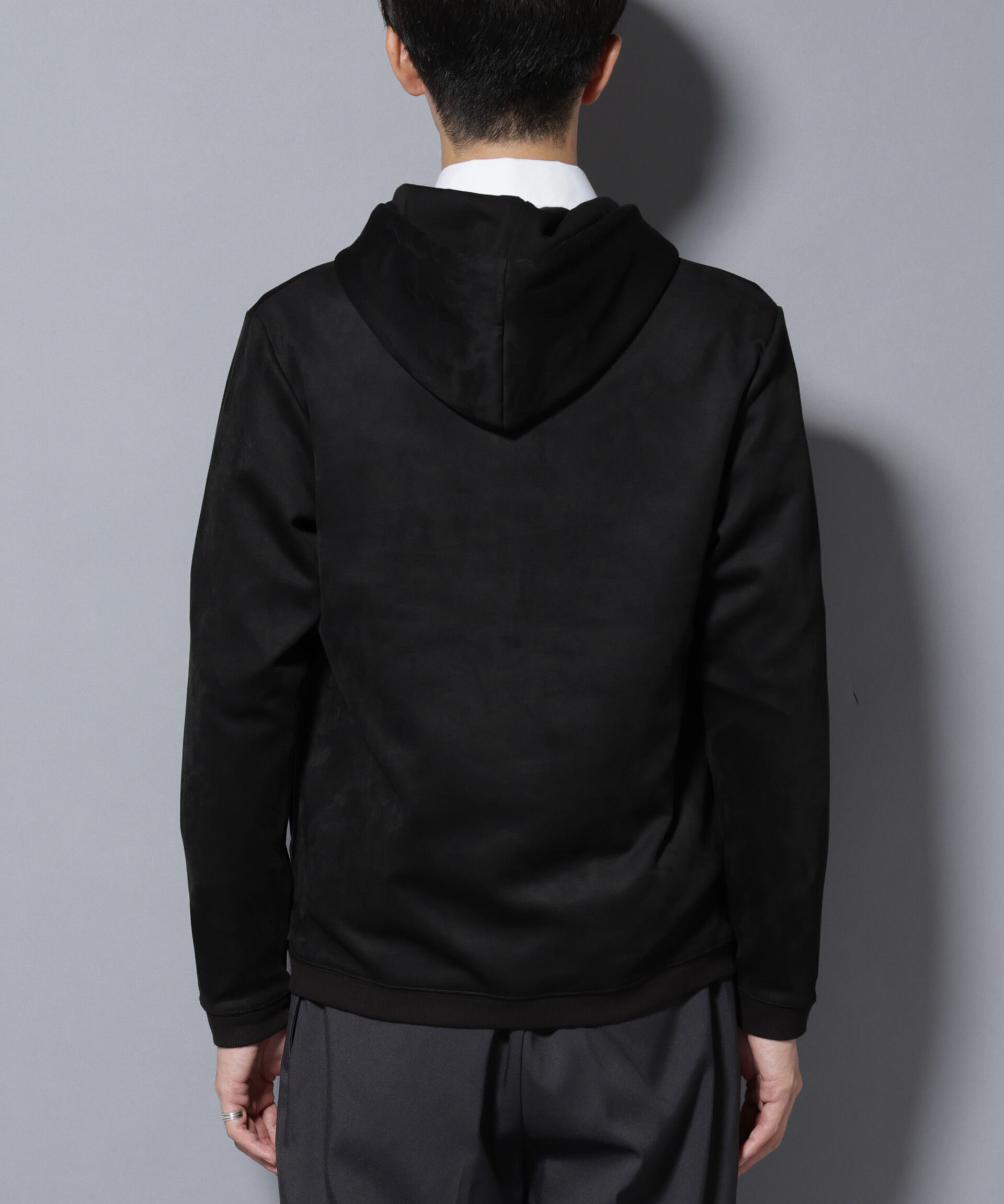 nano･universe「フェイクスエードZIPフーディー 長袖」|Tシャツ・カットソー|