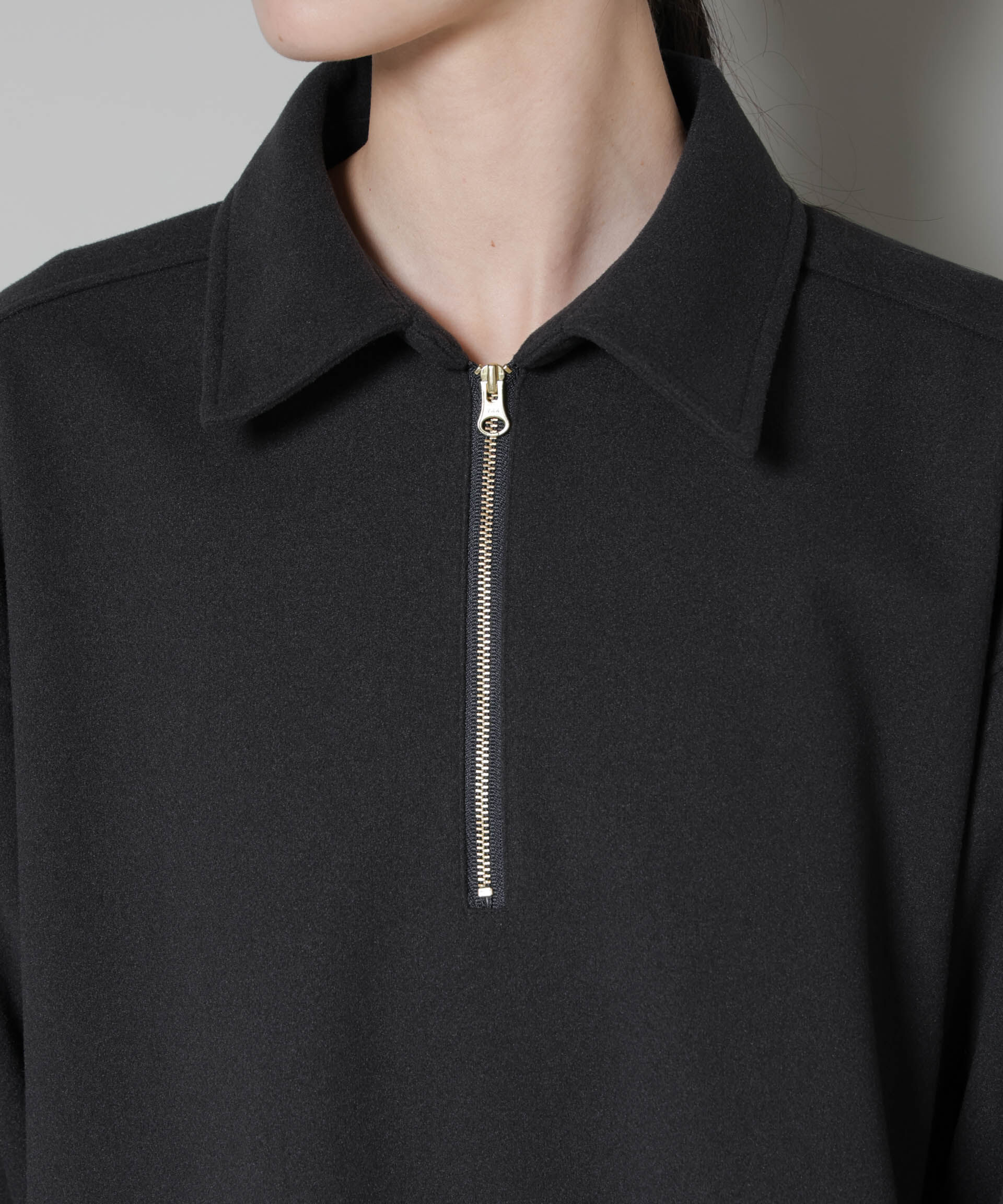 nano･universe「ソフトメルトンジャージーハーフジップワンピース」|ワンピース|