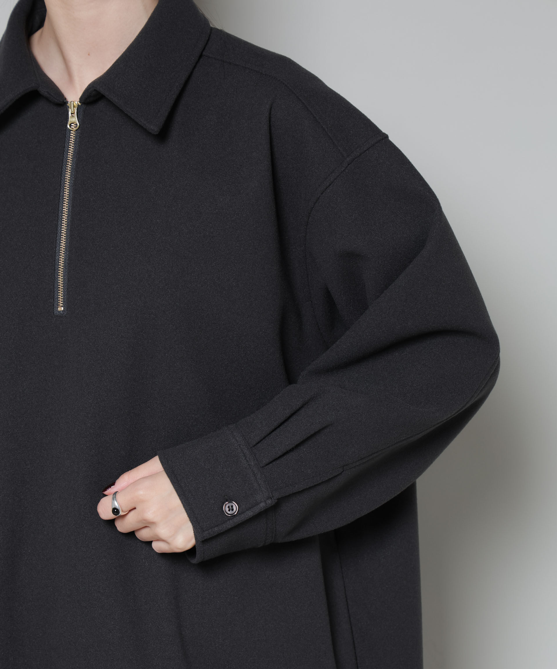 nano･universe「ソフトメルトンジャージーハーフジップワンピース」|ワンピース|