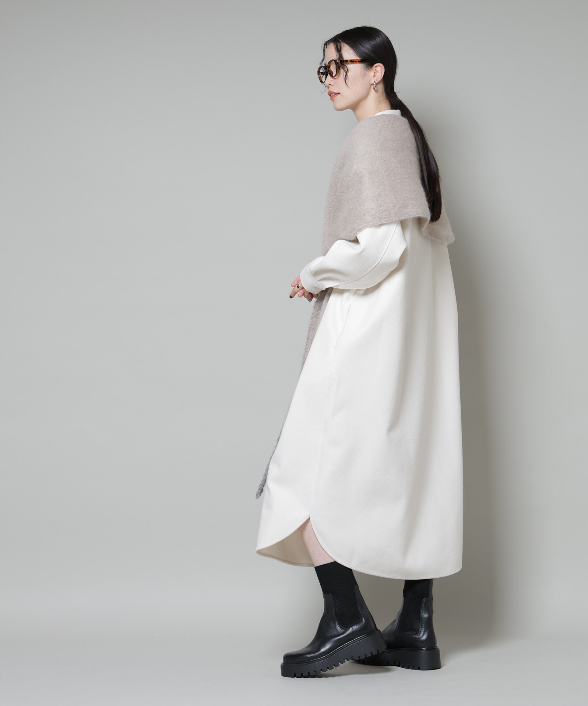 nano･universe「ソフトメルトンジャージーハーフジップワンピース」|ワンピース|