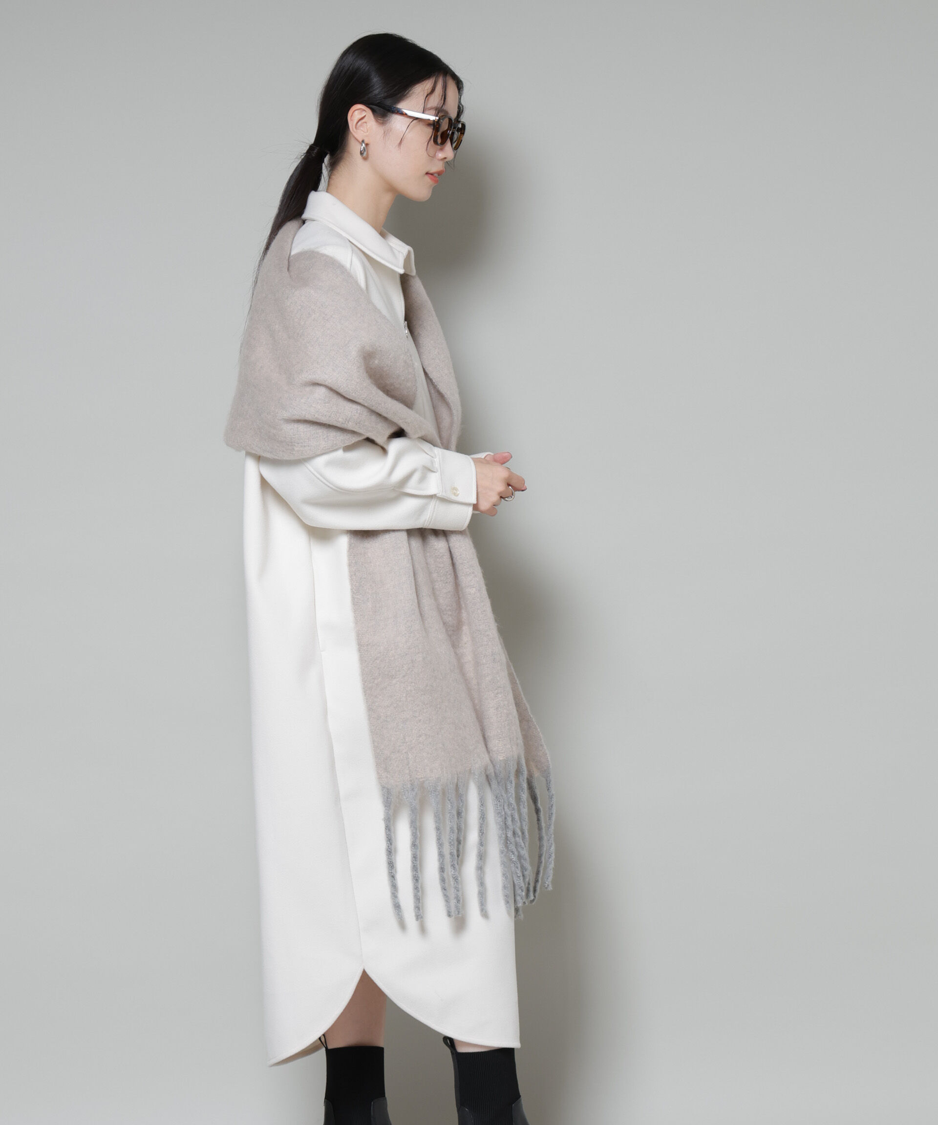 nano･universe「ソフトメルトンジャージーハーフジップワンピース」|ワンピース|