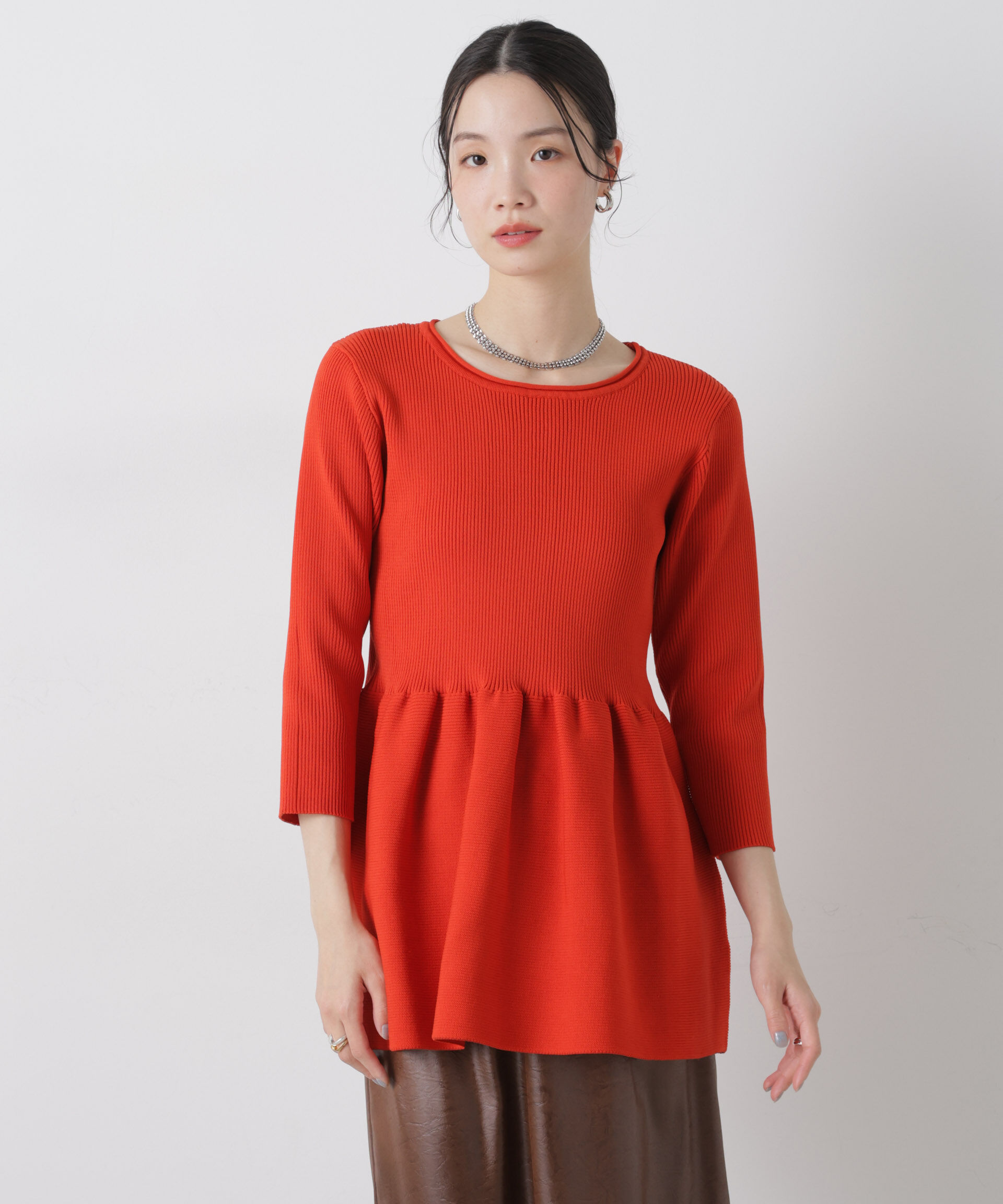 nano･universe「洗濯機洗い可スポンディッシュニットペプラムシルエットトップス」|ニット・セーター|シュアカ7