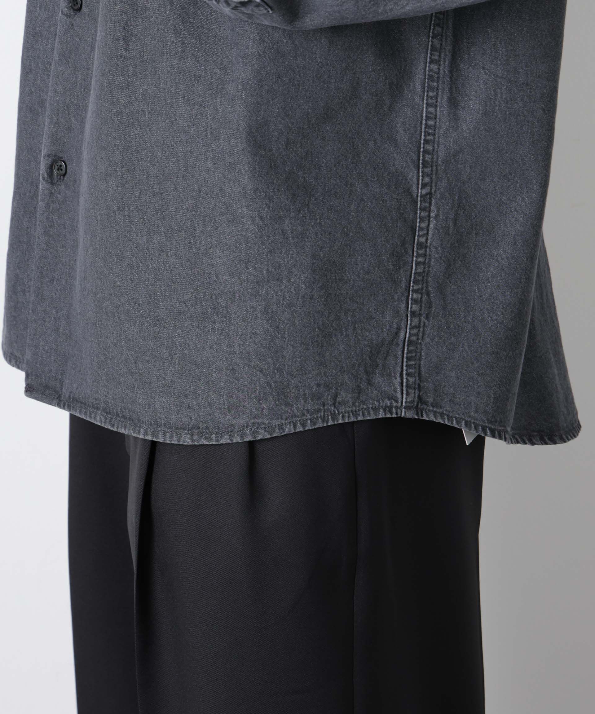 nano･universe「｢OtoNANO｣大人のワイドシャツ デニムシャツ 長袖」|シャツ・ブラウス|