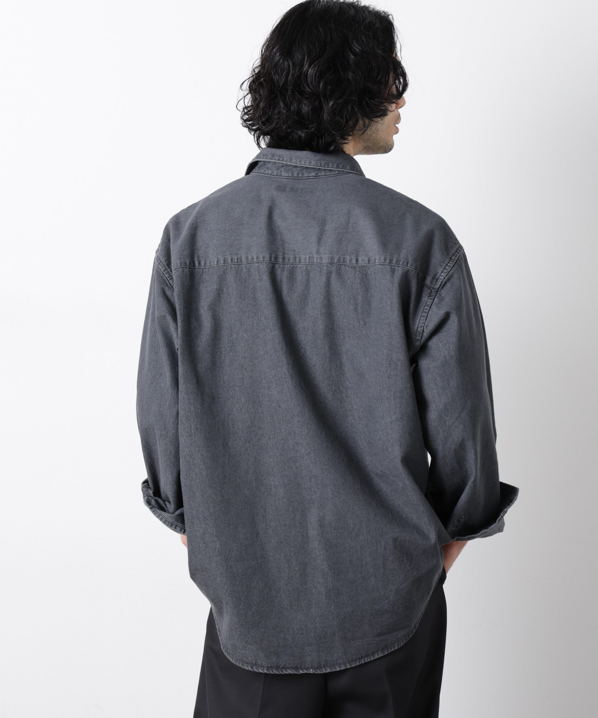 nano･universe「｢OtoNANO｣大人のワイドシャツ デニムシャツ 長袖」|シャツ・ブラウス|