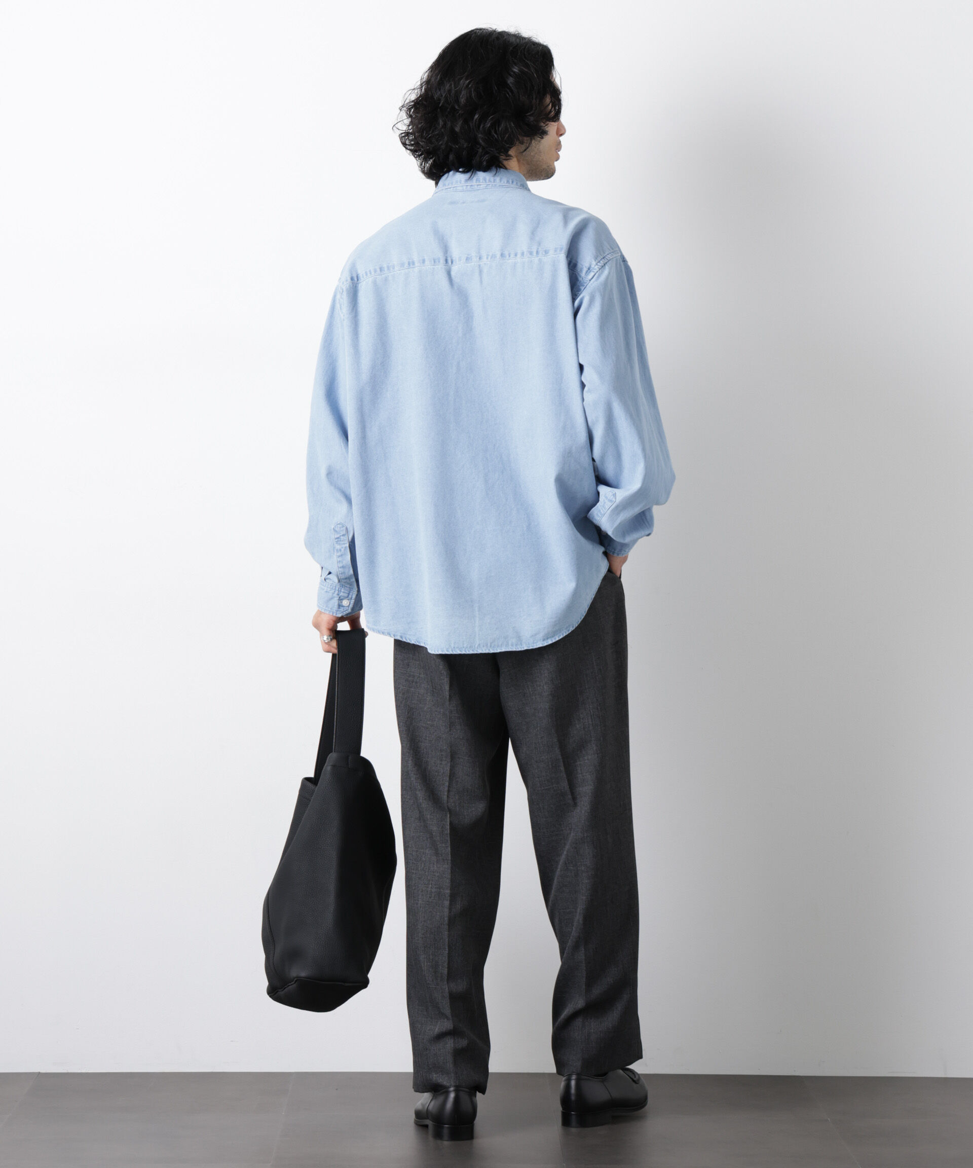 nano･universe「｢OtoNANO｣大人のワイドシャツ デニムシャツ 長袖」|シャツ・ブラウス|