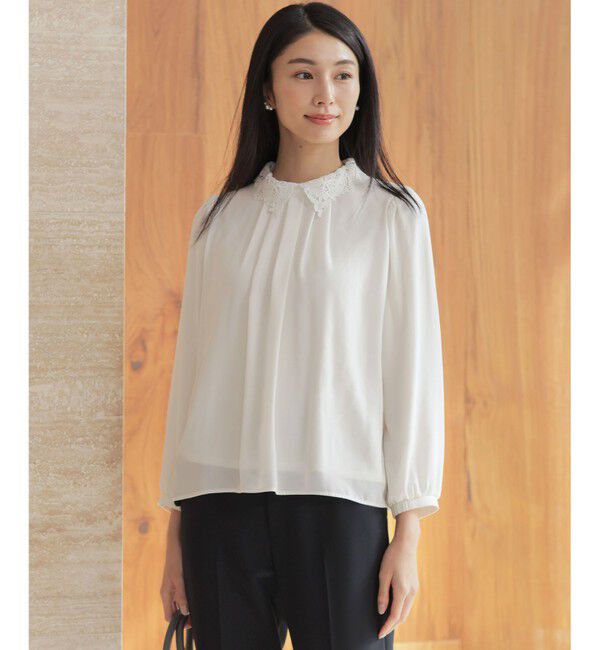 組曲「【WEB限定・2WAY】ジョーゼットシフォンレース襟 ブラウス」|シャツ・ブラウス|