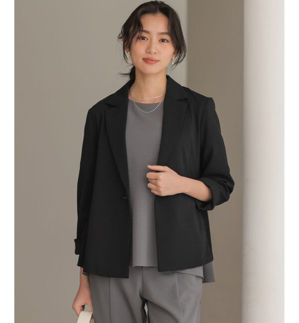 組曲「【WEB限定】ジョーゼットジャージー ジャケット」|テーラードジャケット|