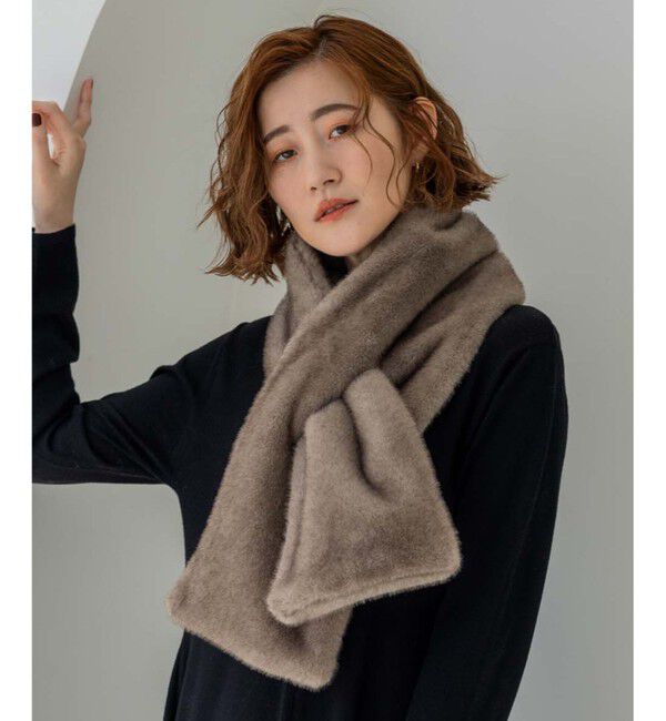 23区「フェイクファー ティペット」|マフラー|ブラウン系