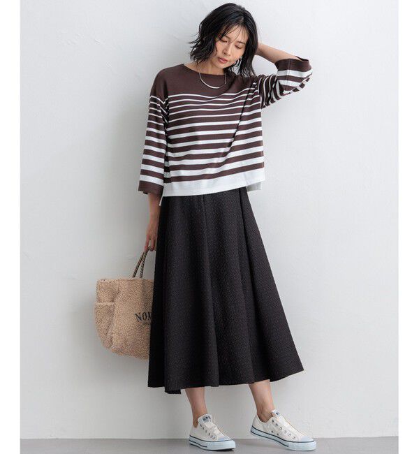 23区「【洗える】プレザンスジャカード タックスカート」|スカート|