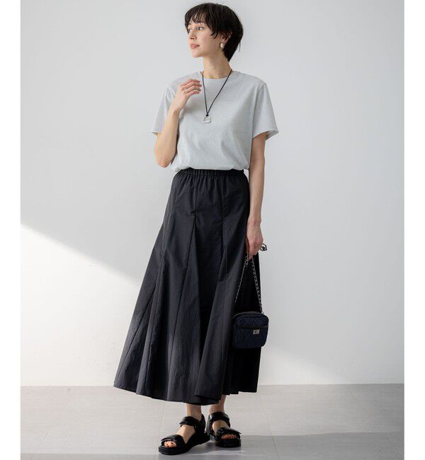23区「【撥水加工/洗える】ナイロンコットンタフタ フレア スカート」|スカート|