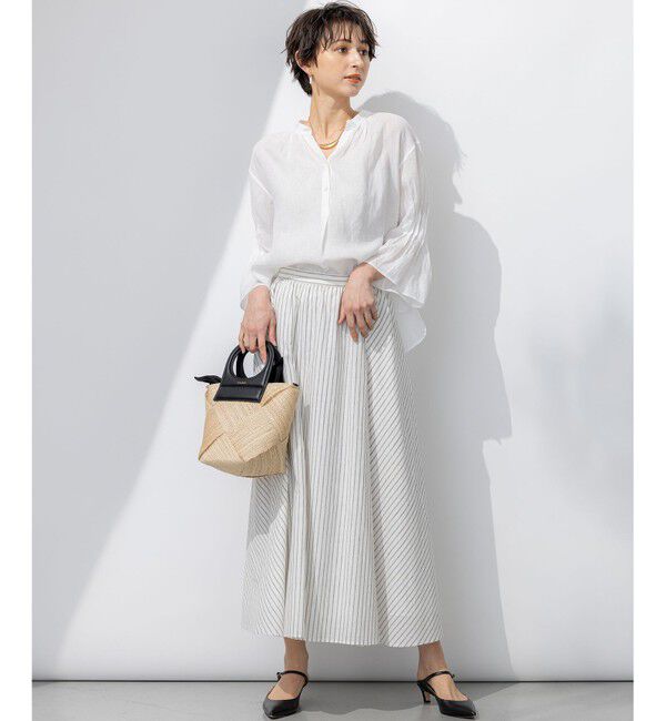 23区「【洗える】LIBECO タックスリーブ シャツ」|シャツ・ブラウス|