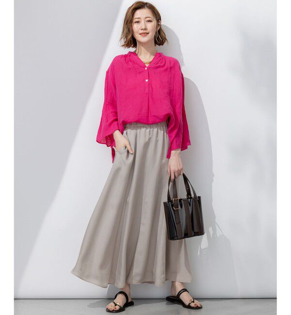 23区「【洗える】LIBECO タックスリーブ シャツ」|シャツ・ブラウス|