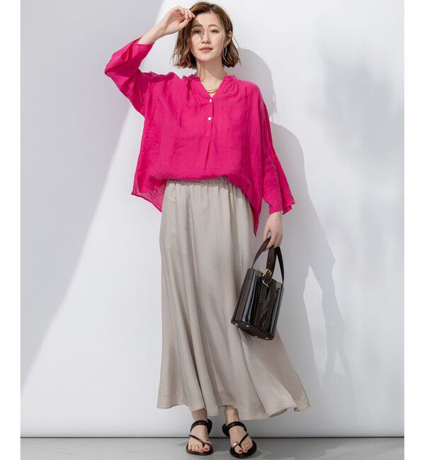 23区「【洗える】LIBECO タックスリーブ シャツ」|シャツ・ブラウス|