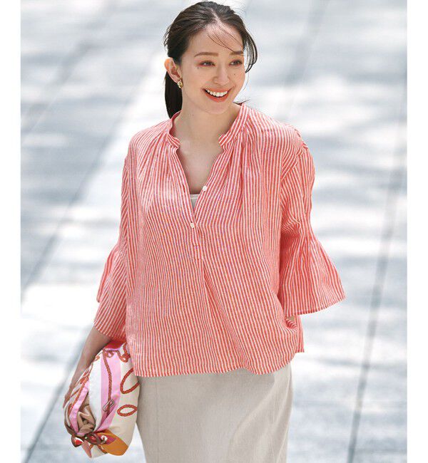 23区「【洗える】LIBECO タックスリーブ シャツ」|シャツ・ブラウス|ﾄﾏﾄｽﾄﾗ