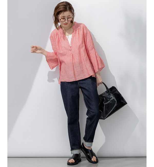 23区「【洗える】LIBECO タックスリーブ シャツ」|シャツ・ブラウス|