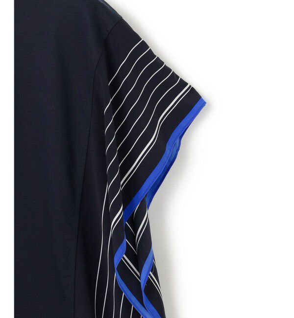 23区「【汗じみ防止加工】スカーフプリントコンビ フレンチスリーブ カットソー」|Tシャツ・カットソー|