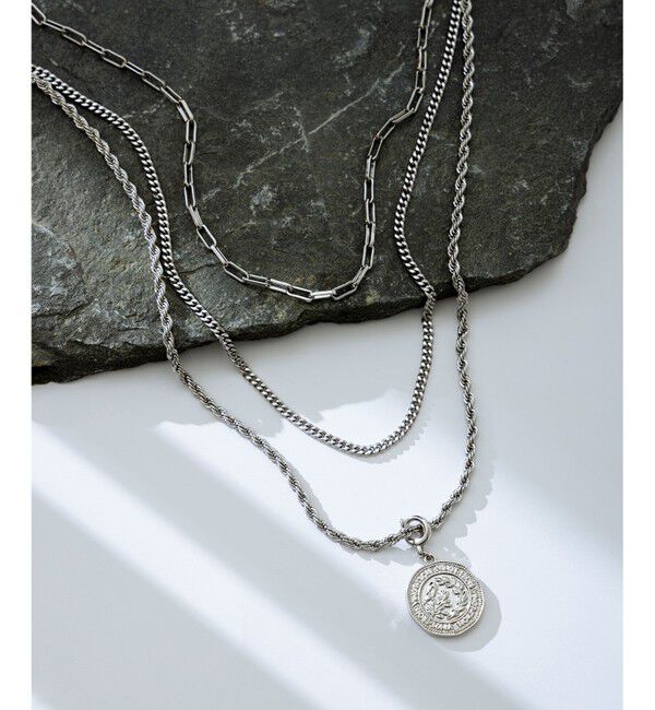 23区「3連チェーン コイン ネックレス」|ネックレス|シルバー系