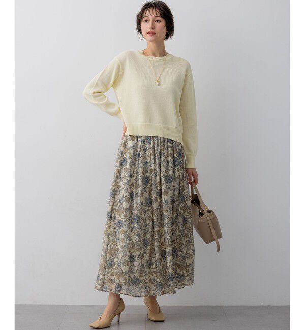 23区「【Oggi掲載】コットンギマ クルーネック ニット」|ニット・セーター|