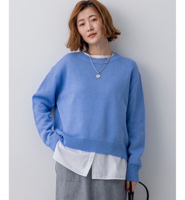 23区「【Oggi掲載】コットンギマ クルーネック ニット」|ニット・セーター|ｽｶｲﾌﾞﾙ