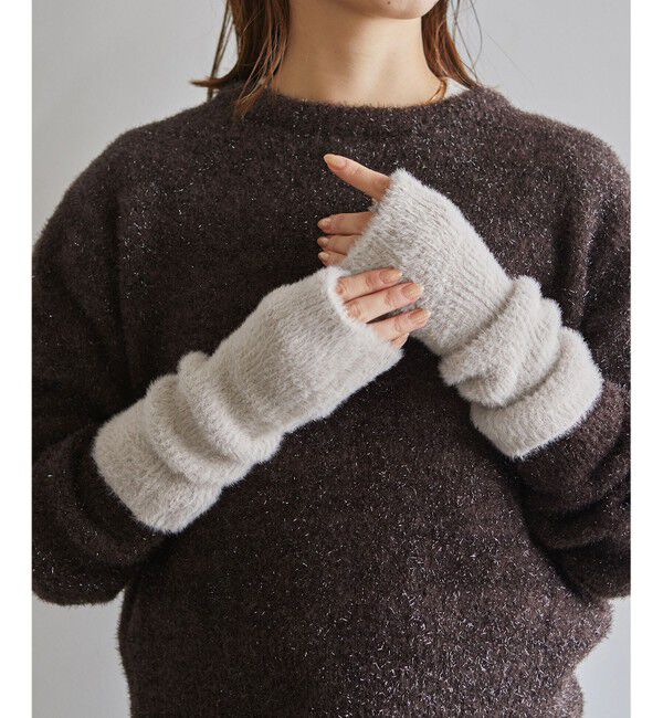 any SiS「【WEB＋一部店舗限定】シャギー ハンドウォーマー」|手袋|ライトグレー