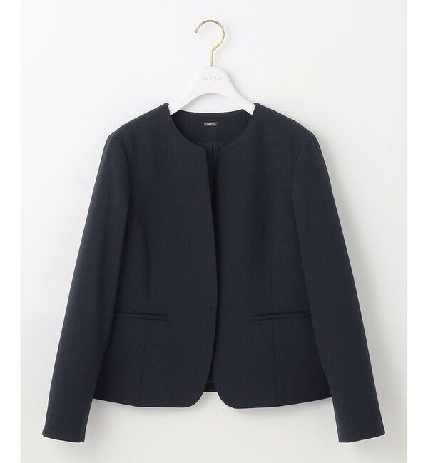 ANY SIS「【WEB限定】ウーステッドエステル クルーネック ジャケット」|ノーカラージャケット|