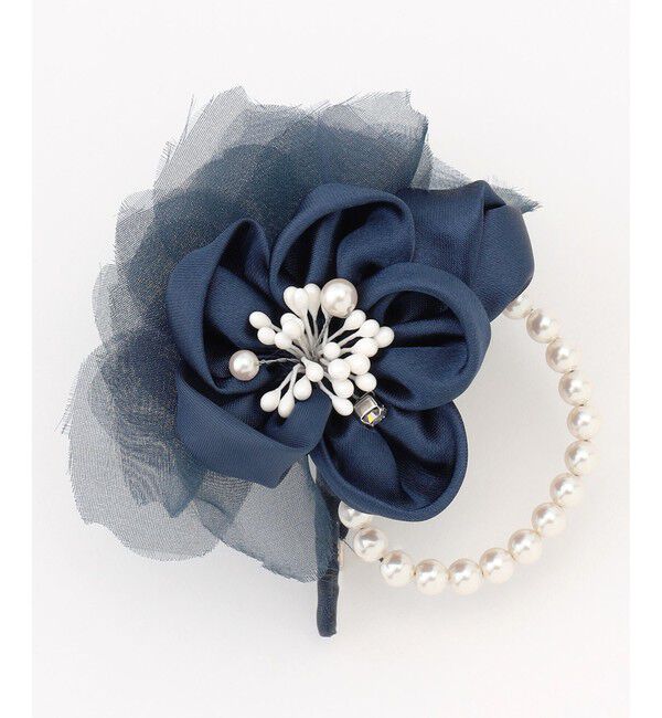 ANY SIS「シアーシフォン コサージュ」|ブローチ・コサージュ|ネイビー