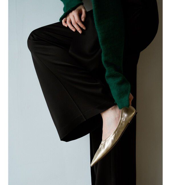 BEIGE,「【一部店舗限定】HENRI EN VARGO / ALYSSA フラットパンプス」|パンプス|Gold