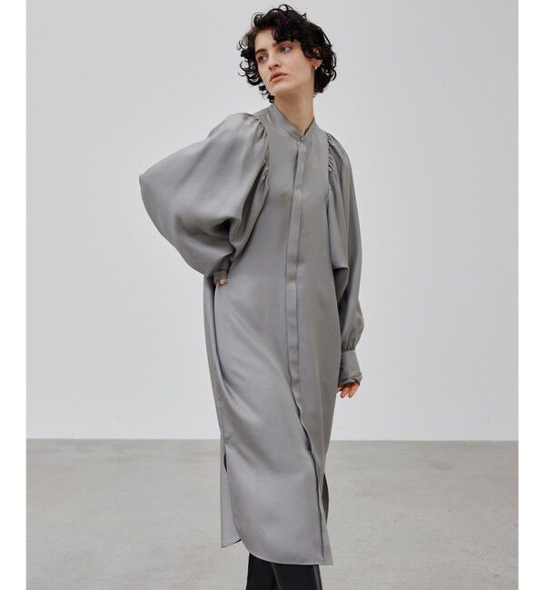 BEIGE,「【洗える】LISERONS / シルクパフワンピース」|ワンピース|L Gray