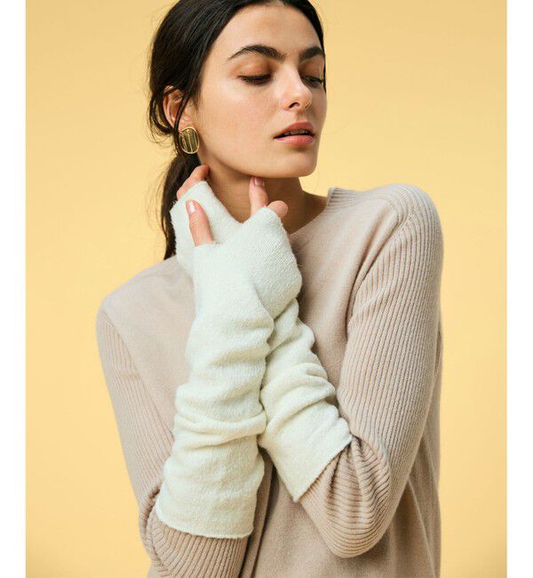 BEIGE,「【洗える】BERTAINA /  コットンアームウォーマー」|手袋|Ecru
