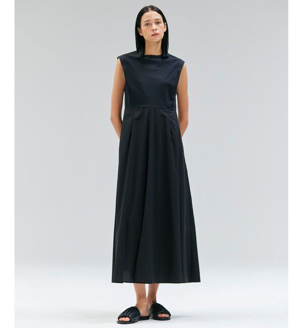 BEIGE,「【洗える/セットアップ対応】SPIGA / ジャージーコンビフレアワンピース」|ワンピース|