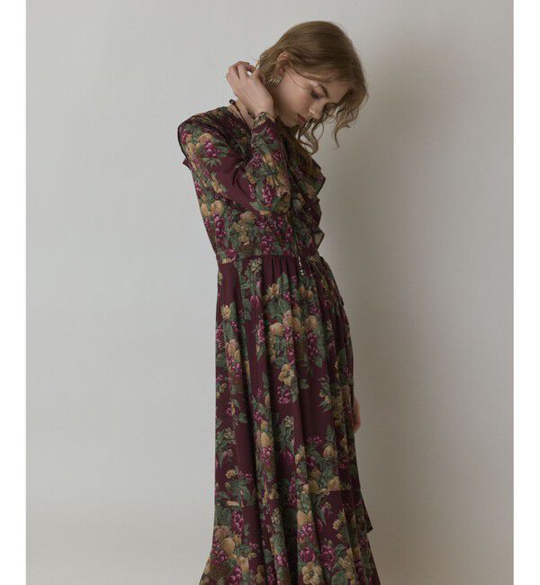 GRACE CONTINENTAL「ボタニカルベリープリントワンピース」|ワンピース|