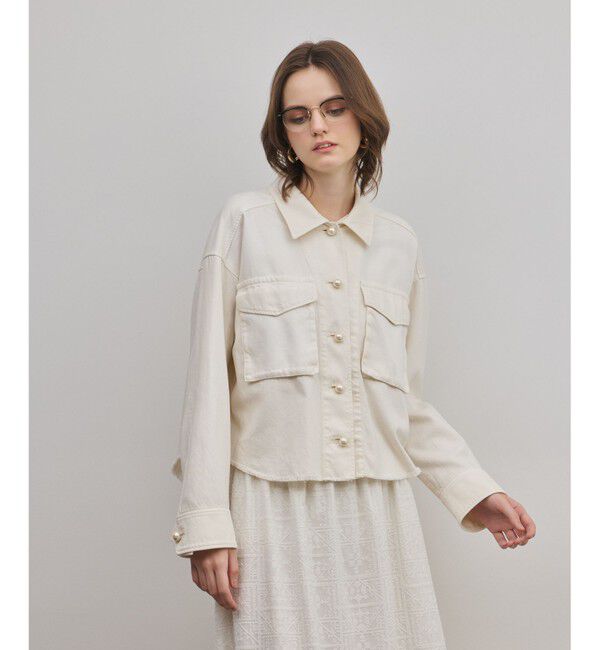 GRACE CONTINENTAL「パール釦ピグメントシャツ」|シャツ・ブラウス|