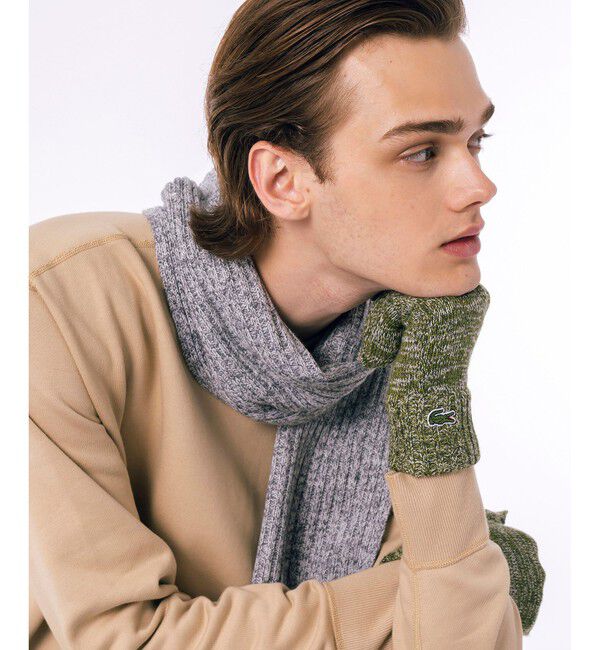 LACOSTE「メランジェニットグローブ」|手袋|