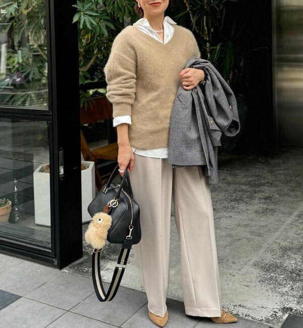 NOLLEY'S sophi「《セットアップ対応》ウール混ウォッシャブルワイドパンツ」|その他|