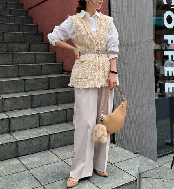 NOLLEY'S sophi「《セットアップ対応》ウール混ウォッシャブルワイドパンツ」|その他|