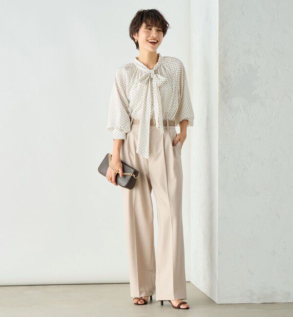 NOLLEY'S sophi「《セットアップ対応》ウール混ウォッシャブルワイドパンツ」|その他|