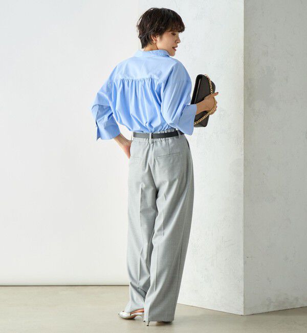 NOLLEY'S sophi「《セットアップ対応》ウール混ウォッシャブルワイドパンツ」|その他|