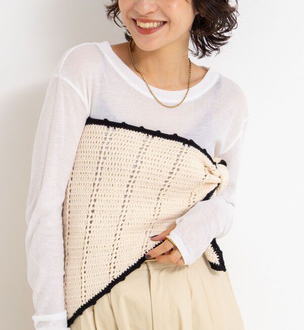Laraaji「《手洗い可能》かぎ編み針三角ストール」|ニット・セーター|