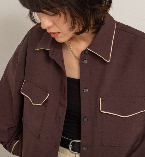 MAQWEL「【MAQWEL/マクウェル】パイピングシャツ」|シャツ・ブラウス|