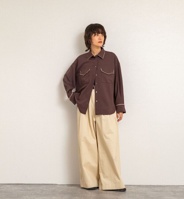 MAQWEL「【MAQWEL/マクウェル】パイピングシャツ」|シャツ・ブラウス|