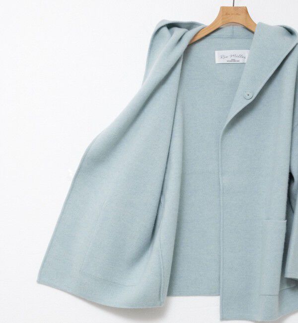 Rie Miller「ハーフ丈フーディー リバー風ニットコート」|その他|