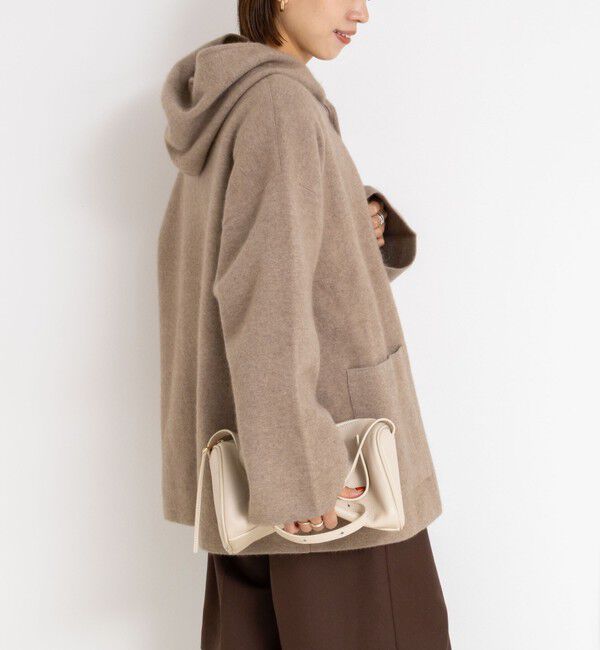 Rie Miller「ハーフ丈フーディー リバー風ニットコート」|その他|